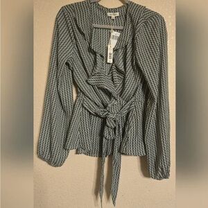 Women's Green Patterned Blouse